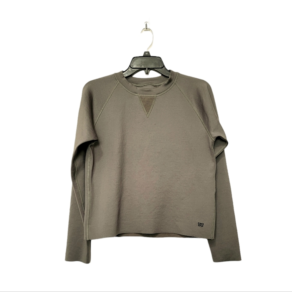 Albion Fit Neo Crop Sweatshirt In Olive Athleisure Women's Size Medium